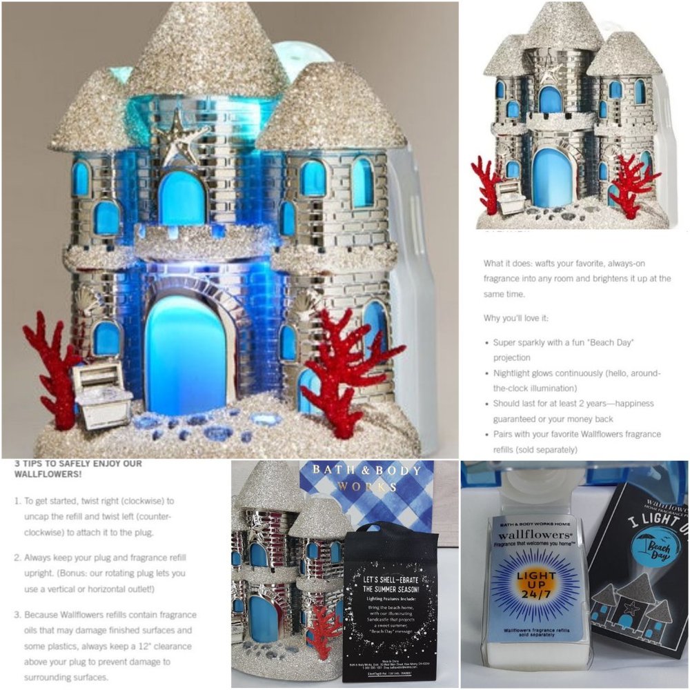 BATH & BODY WORKS ILLUMINATING WALLFLOWERS FRAGRANCE PLUG-IN WALL DISPLAY BEACH - Picture 14 of 17